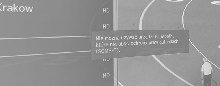 Niekompatybilność połączenia bezprzewodowego Bluetooth: Epson EH-TW7000 i Soundbar JBL 2.0